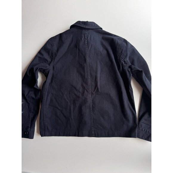 EVERLANE Midnight Navy Blue Cotton Canvas Cropped Utility Chore Jacket, Size XS - Picture 9 of 12